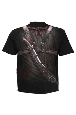 Holster Wrap - Allover T-Shirt Black-Spiral-Dark Fashion Clothing