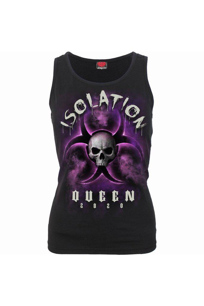Isolation Queen - Razor Back Top Black-Spiral-Dark Fashion Clothing