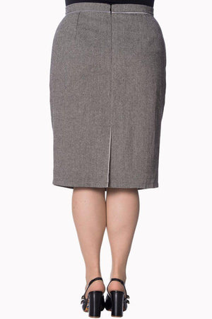 Izzy Plus Size Pencil Skirt-Banned-Dark Fashion Clothing