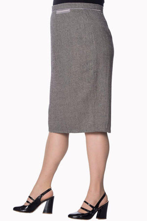Izzy Plus Size Pencil Skirt-Banned-Dark Fashion Clothing