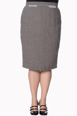 Izzy Plus Size Pencil Skirt-Banned-Dark Fashion Clothing