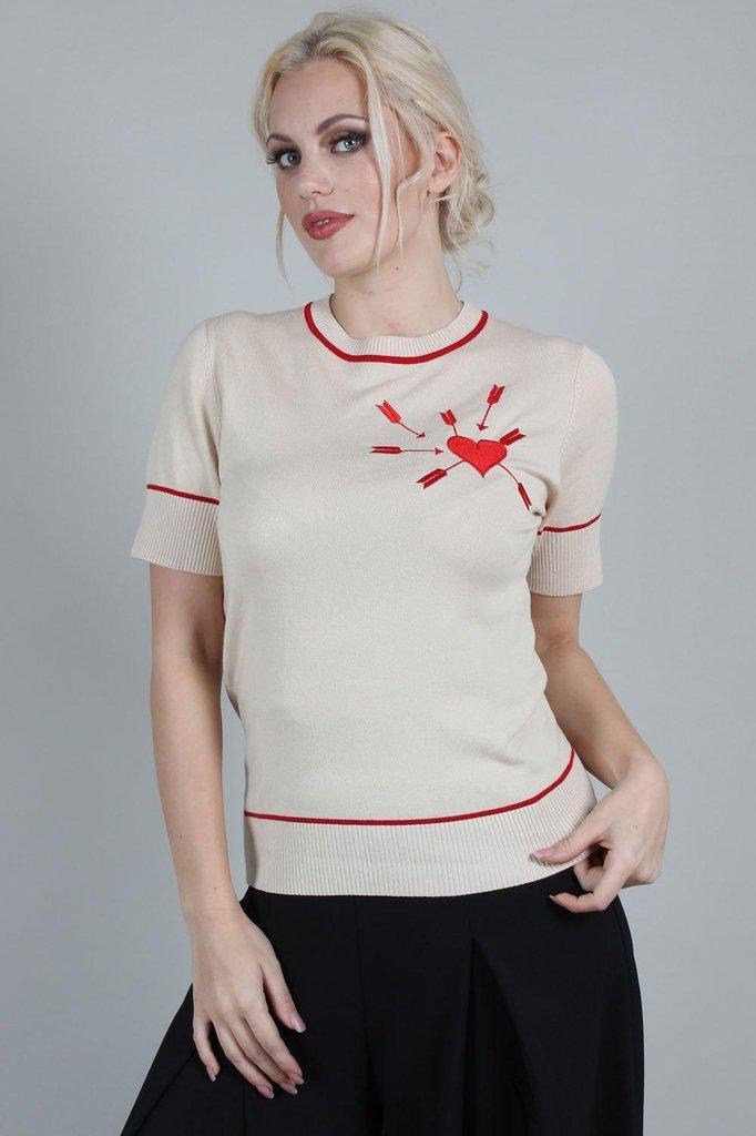 Jamie Arrow Through The Heart Pullover-Voodoo Vixen-Dark Fashion Clothing