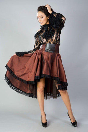 Julia High Low Skirt In Taffeta-Burleska-Dark Fashion Clothing