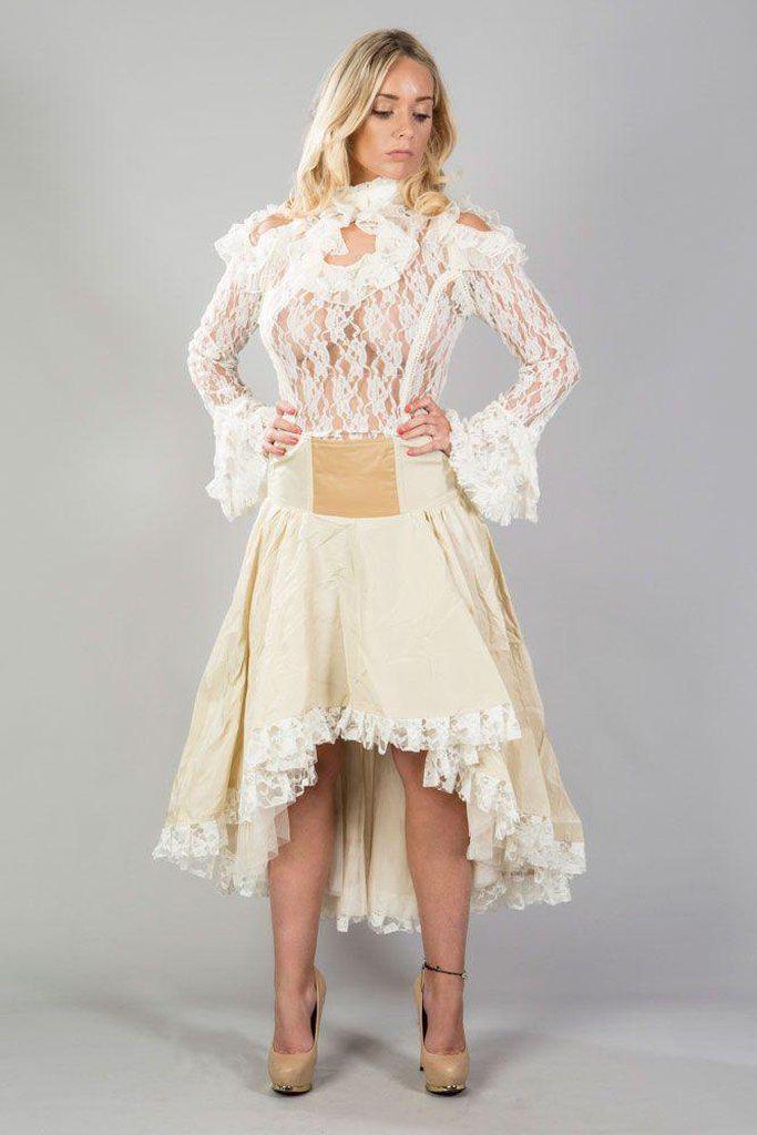 Julia High Low Skirt In Taffeta-Burleska-Dark Fashion Clothing
