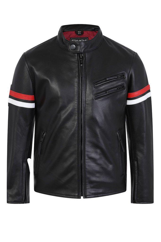 Kane Children’s Leather Biker Jacket-Skintan Leather-Dark Fashion Clothing