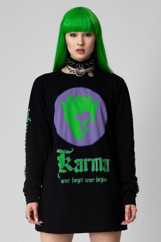 Karma - Long Sleeve - Unisex-Long Clothing-Dark Fashion Clothing