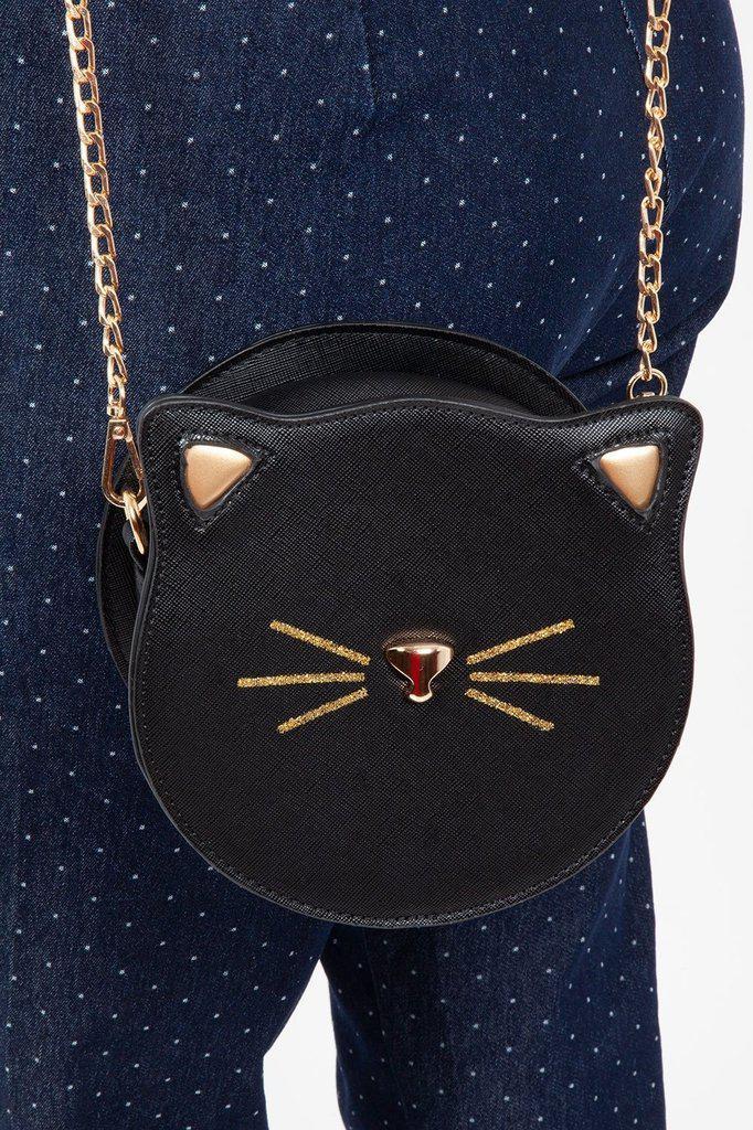 Katy Cat Circle Chain Bag-Voodoo Vixen-Dark Fashion Clothing