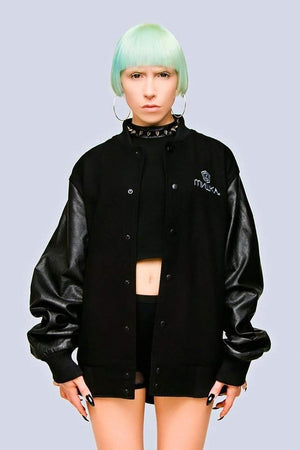 Keep Watch Varsity Jacket - Unisex-Long Clothing-Dark Fashion Clothing