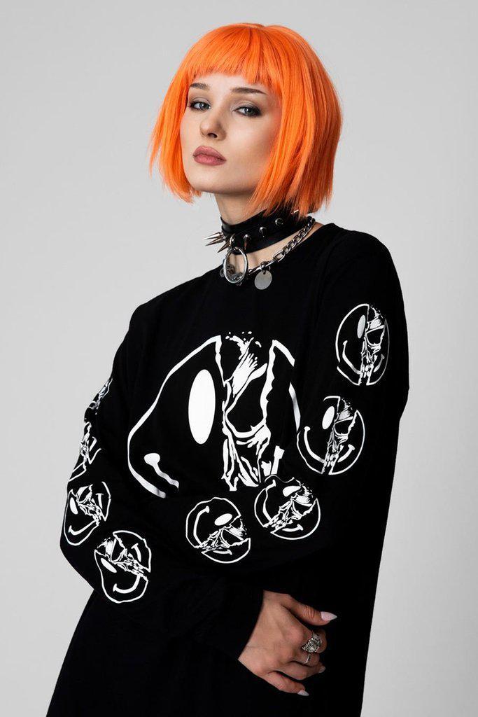 Killer Smiley - Long Sleeve - Unisex-Long Clothing-Dark Fashion Clothing