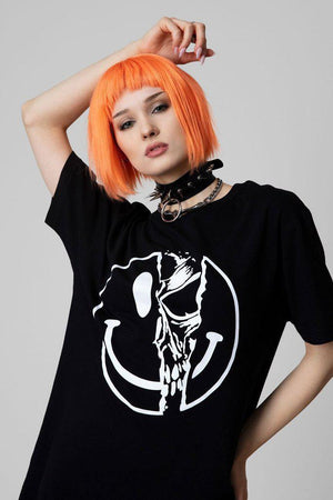 Killer Smiley - T-shirt - Unisex-Long Clothing-Dark Fashion Clothing