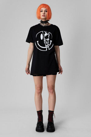 Killer Smiley - T-shirt - Unisex-Long Clothing-Dark Fashion Clothing