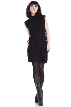 Knitted Turtle Neck Dress-Jawbreaker-Dark Fashion Clothing