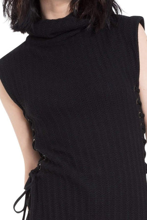 Knitted Turtle Neck Dress-Jawbreaker-Dark Fashion Clothing