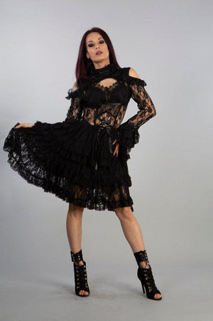 Kyra Dress In Black Lace-Burleska-Dark Fashion Clothing