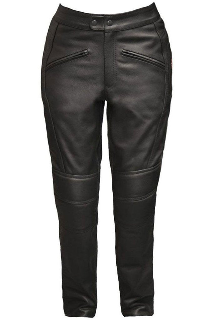 Ladies Monza Biker Trousers - CE Armoured-Skintan Leather-Dark Fashion Clothing