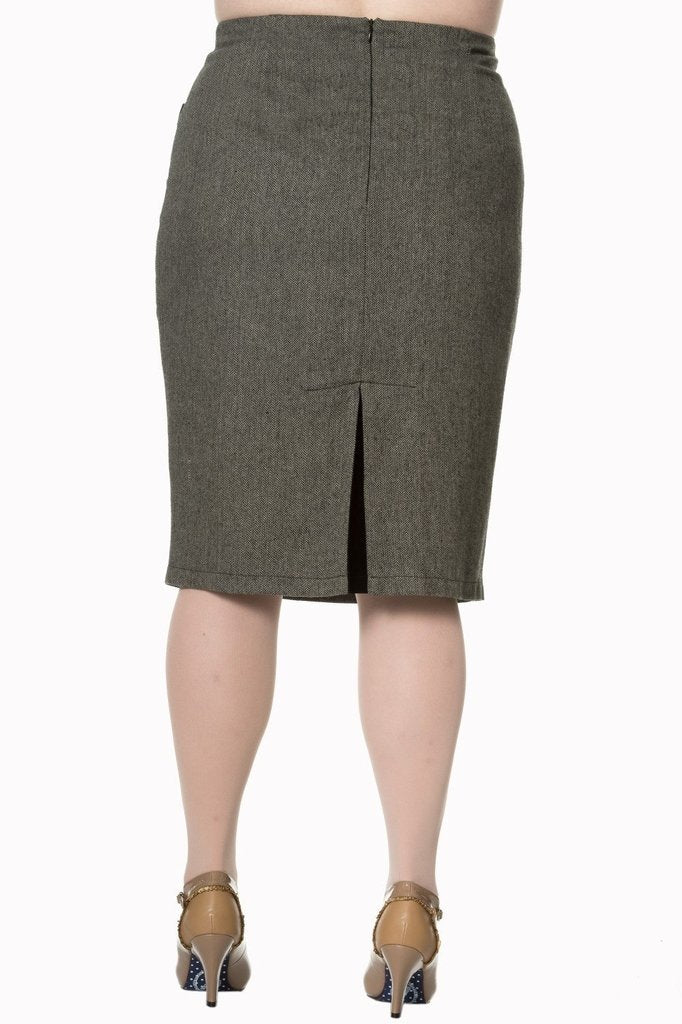 Lady Luck Pencil Plus Size Skirt-Banned-Dark Fashion Clothing