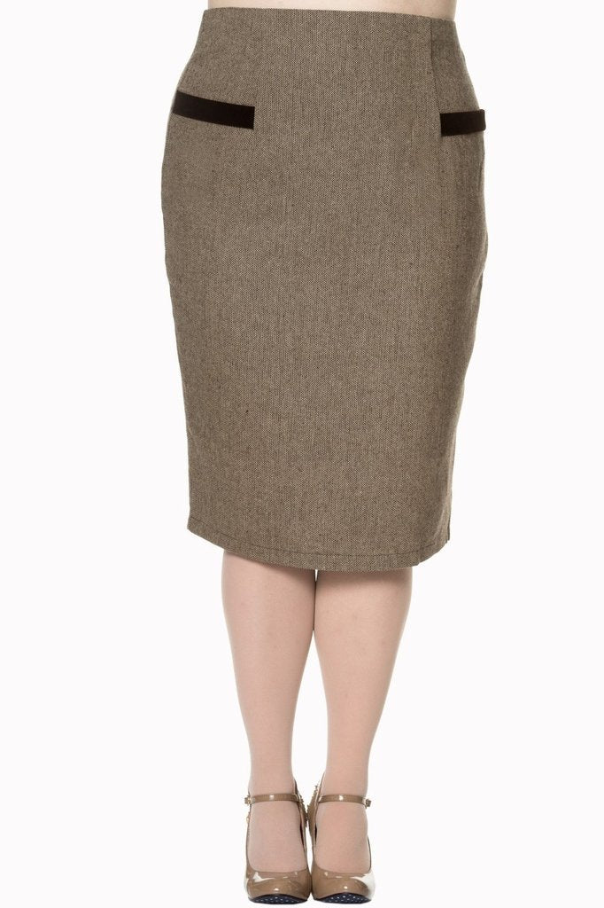 Lady Luck Pencil Plus Size Skirt-Banned-Dark Fashion Clothing