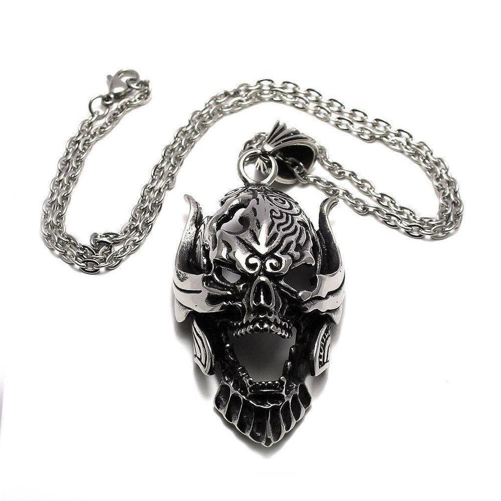 Large Steel Skull Pendant-Badboy-Dark Fashion Clothing