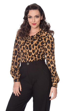 Leopard Lady Blouse-Banned-Dark Fashion Clothing