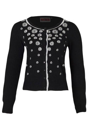 Leticia Rose Embroidery Plus Size Cardigan-Voodoo Vixen-Dark Fashion Clothing