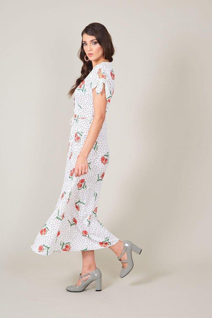 Lilian V-neck Dress-Voodoo Vixen-Dark Fashion Clothing