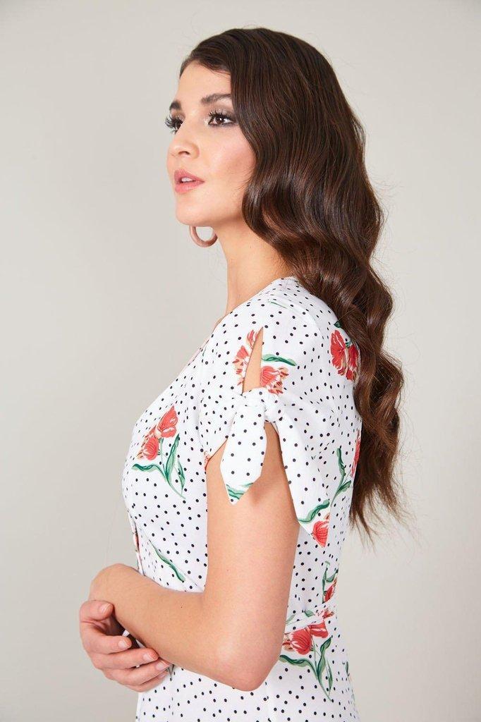 Lilian V-neck Dress-Voodoo Vixen-Dark Fashion Clothing