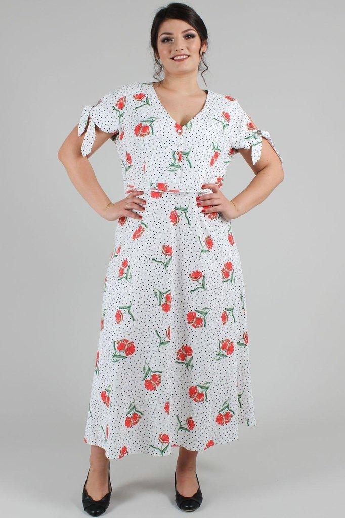 Lilian V-neck Dress-Voodoo Vixen-Dark Fashion Clothing