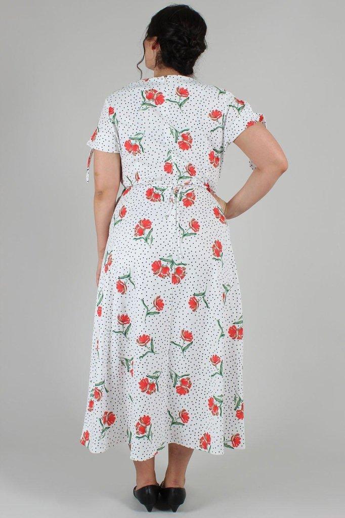 Lilian V-neck Dress-Voodoo Vixen-Dark Fashion Clothing