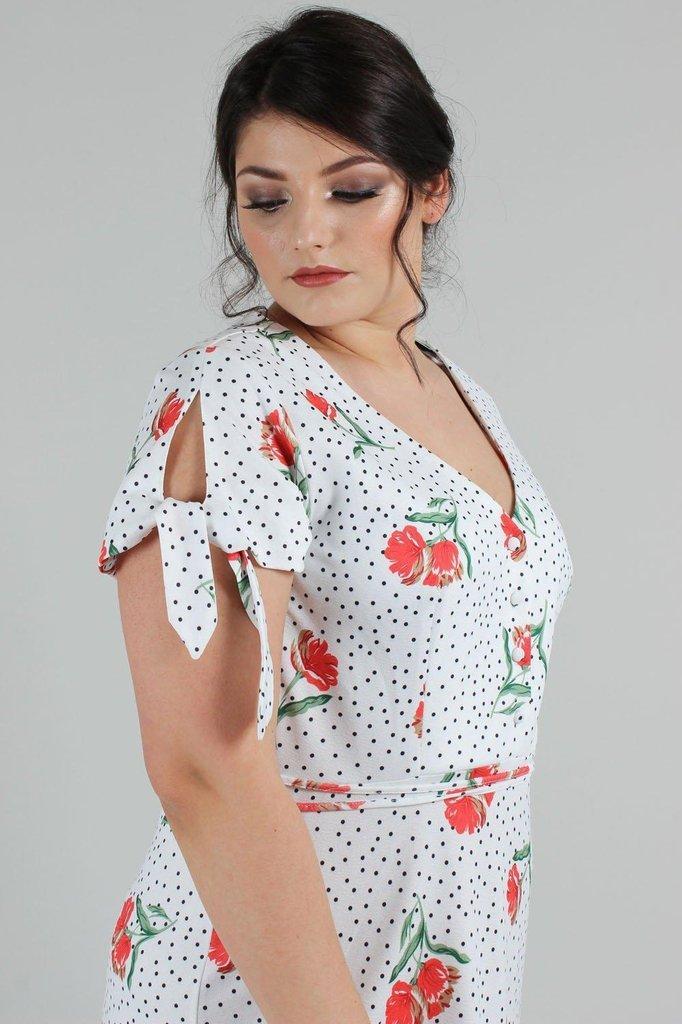 Lilian V-neck Dress-Voodoo Vixen-Dark Fashion Clothing