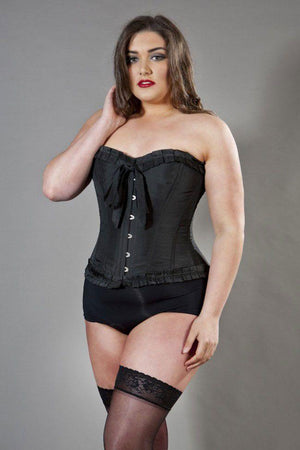 Lily Overbust Plus Size Corset In Taffeta-Burleska-Dark Fashion Clothing