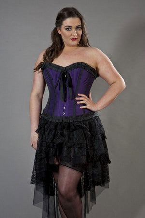 Lily Overbust Plus Size Corset In Taffeta-Burleska-Dark Fashion Clothing