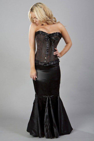 Lily Overbust Steel Boned Corset In King Brocade-Burleska-Dark Fashion Clothing