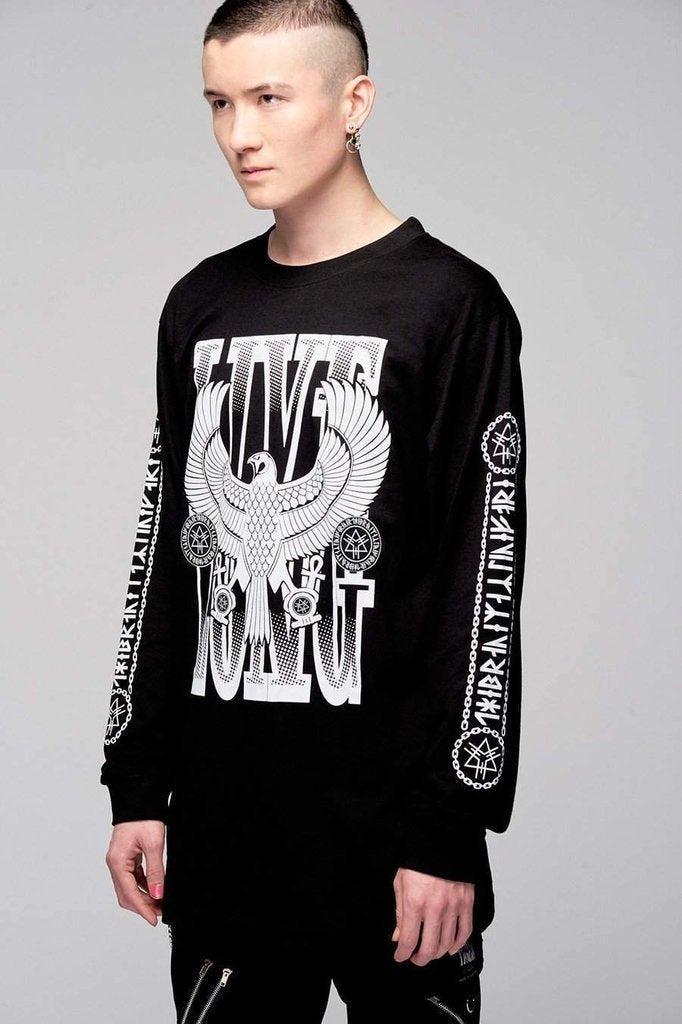 Live Long Eagle Unisex Long Sleeve T-Shirt-Long Clothing-Dark Fashion Clothing