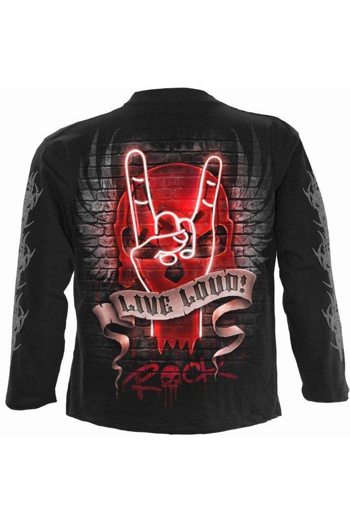 Live Loud - Longsleeve T-Shirt Black-Spiral-Dark Fashion Clothing