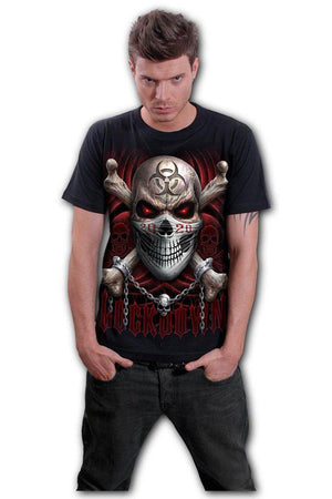 Lockdown - T-Shirt Black-Spiral-Dark Fashion Clothing