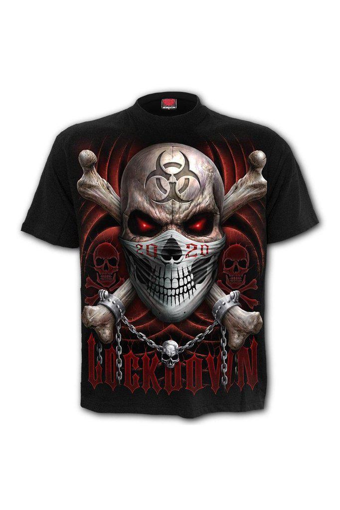 Lockdown - T-Shirt Black-Spiral-Dark Fashion Clothing