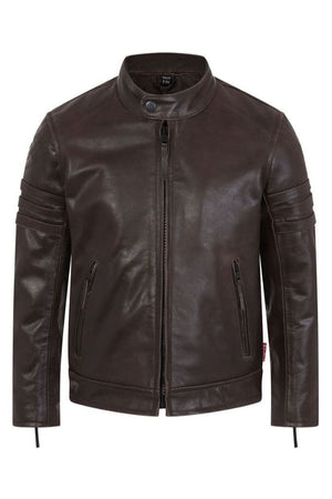 Logan Children's Brown Leather Biker Jacket-Skintan Leather-Dark Fashion Clothing