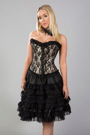 Lolita Knee Length Skirt In Taffeta-Burleska-Dark Fashion Clothing