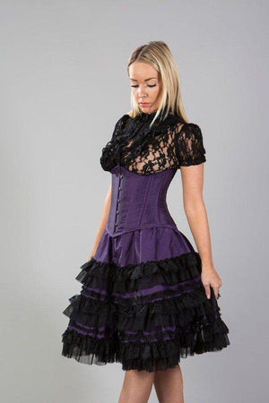 Lolita Knee Length Skirt In Taffeta-Burleska-Dark Fashion Clothing