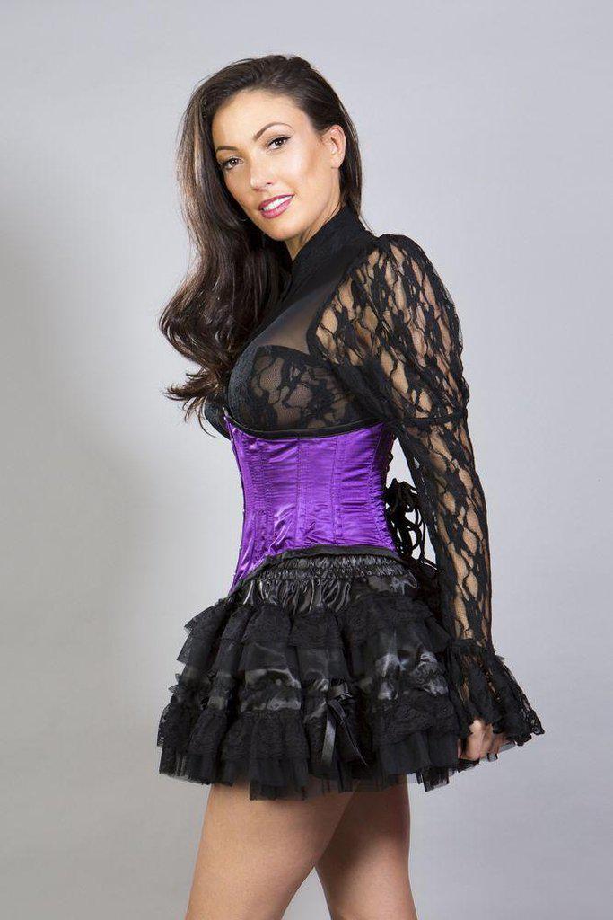 Lolita Mini Burlesque Skirt In Satin-Burleska-Dark Fashion Clothing