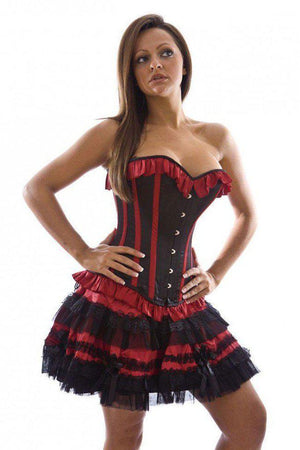 Lolita Mini Burlesque Skirt In Satin-Burleska-Dark Fashion Clothing