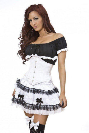 Lolita Mini Burlesque Skirt In Satin-Burleska-Dark Fashion Clothing