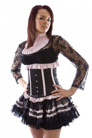 Lolita Mini Burlesque Skirt In Satin-Burleska-Dark Fashion Clothing