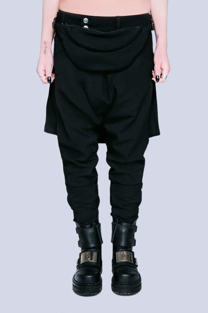 Long x Orphanage Black Clip Pants - Unisex-Long Clothing-Dark Fashion Clothing