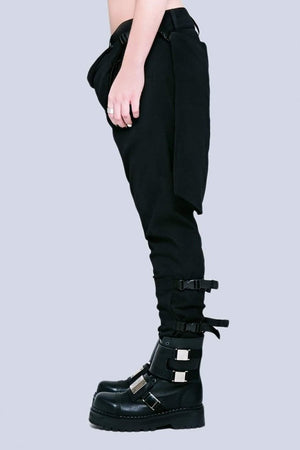Long x Orphanage Black Clip Pants - Unisex-Long Clothing-Dark Fashion Clothing