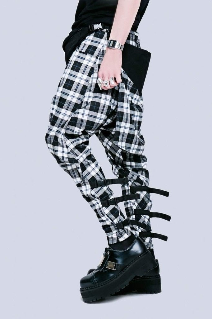 Long x Orphanage Tartan Clip Pants - Unisex-Long Clothing-Dark Fashion Clothing