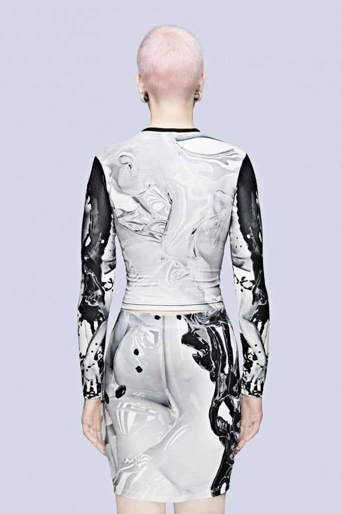 Long x Pussykrew Long Sleeve Crop Top-Long Clothing-Dark Fashion Clothing