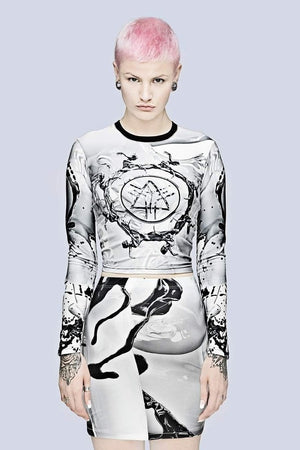 Long x Pussykrew Long Sleeve Crop Top-Long Clothing-Dark Fashion Clothing