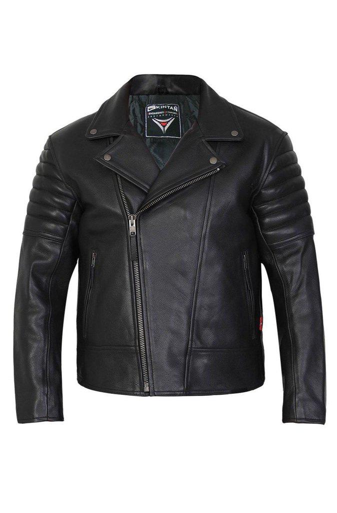 Longford Motorcycle Leather Jacket-Skintan Leather-Dark Fashion Clothing