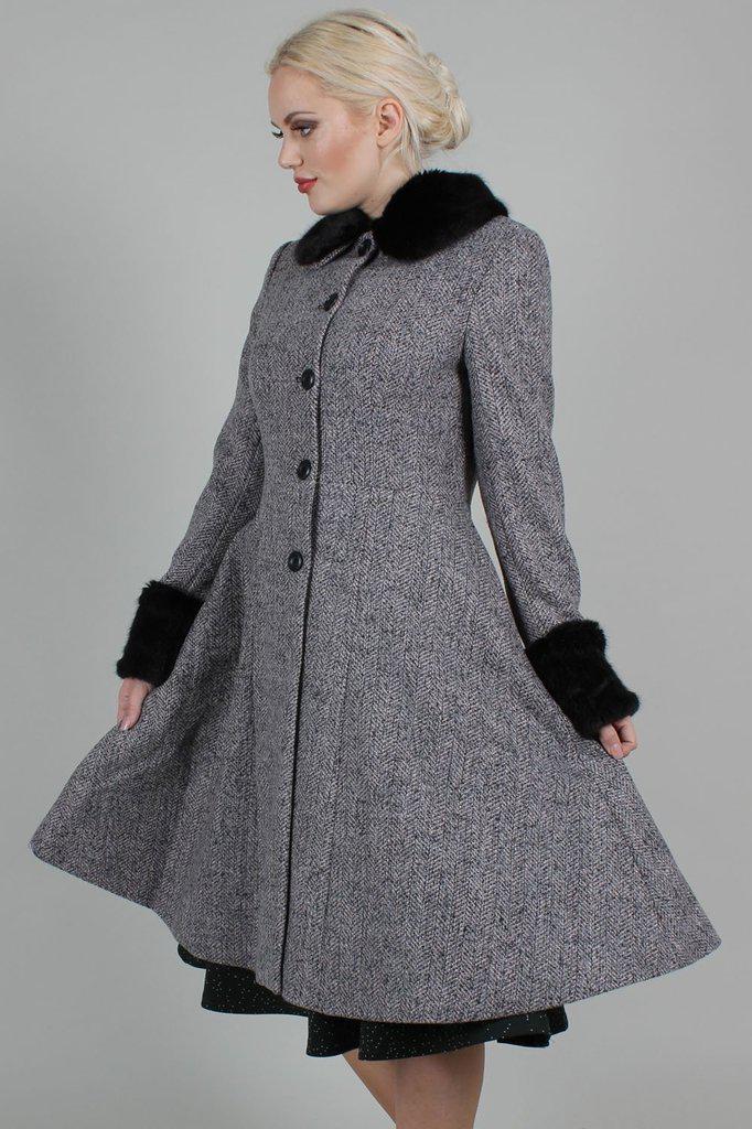 Louisa May Long Dress Coat-Voodoo Vixen-Dark Fashion Clothing